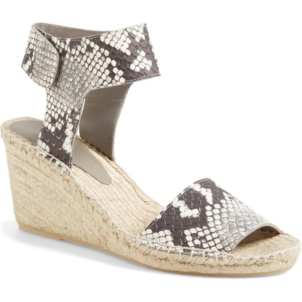 VINCE Sophie Snake Embossed Espadrille Wedge 6